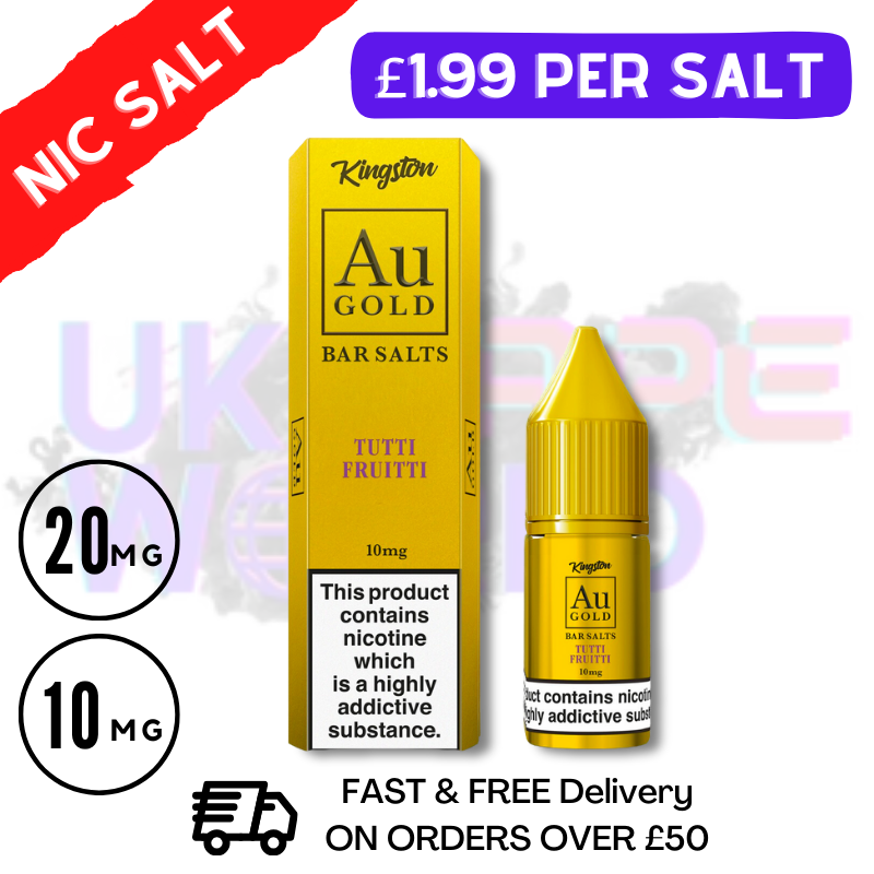 Shop Tutti Fruiti By Kingston AU Gold Bar Salt 10ML Nicotine Salt eLiquid - UK Vape World