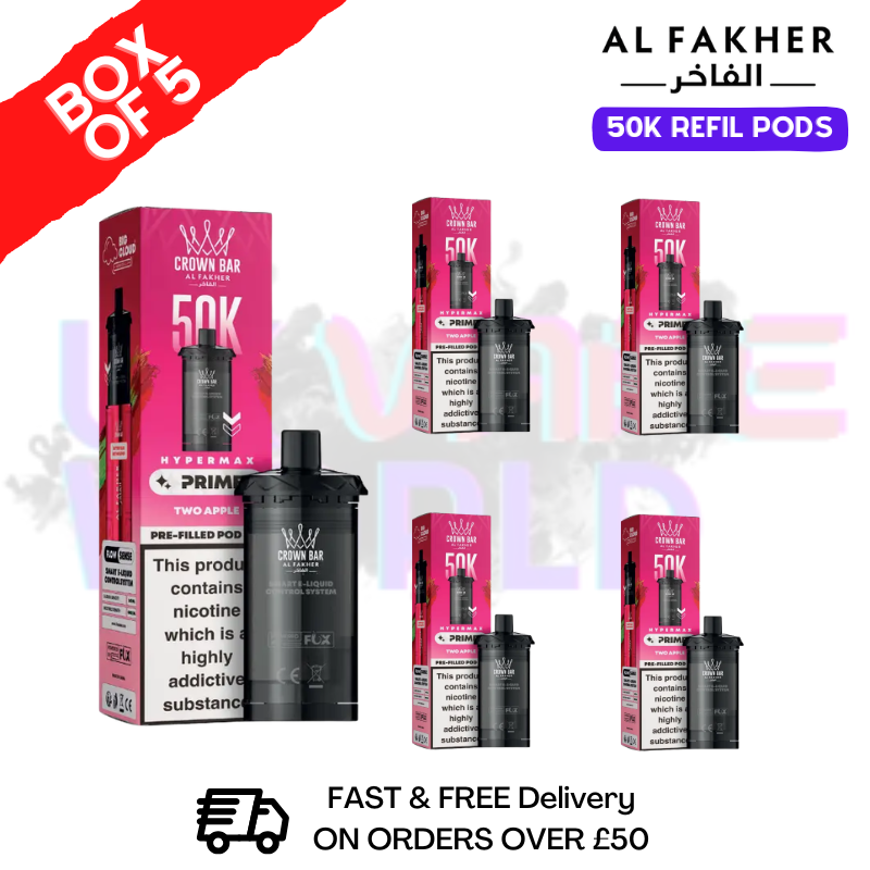 Shop Two Apple AL Fakher 50K Box Of 5 Replacement Pods - UK Vape World