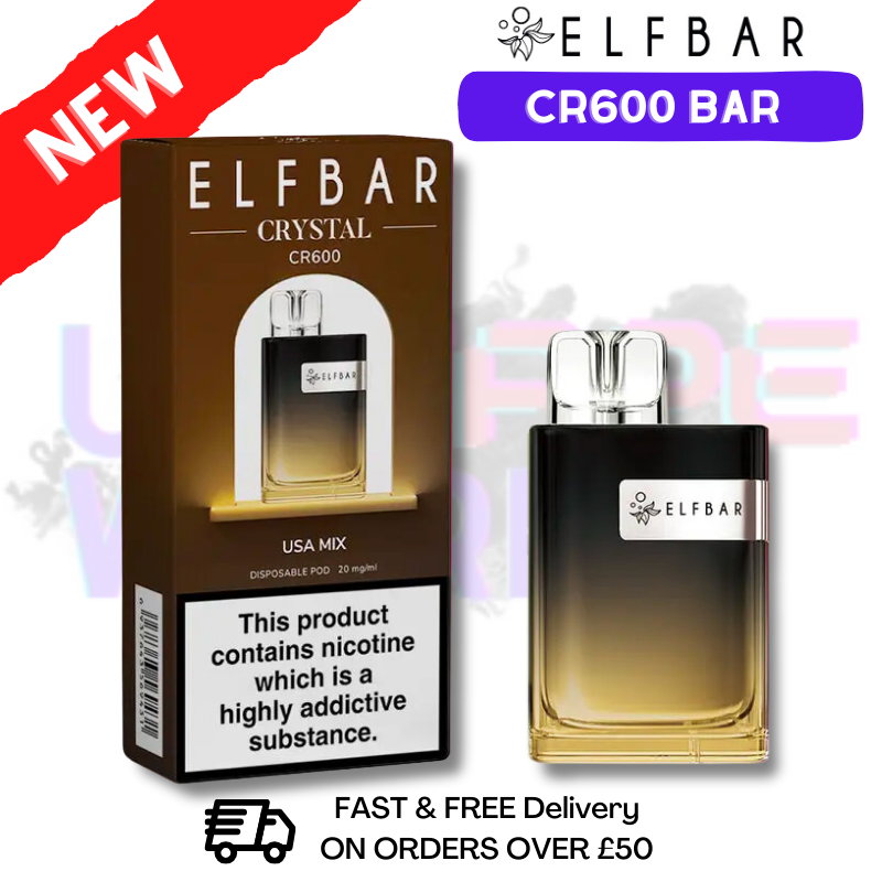 USA Mix Elf Bar Crystal CR600 Bar - UK Vape World