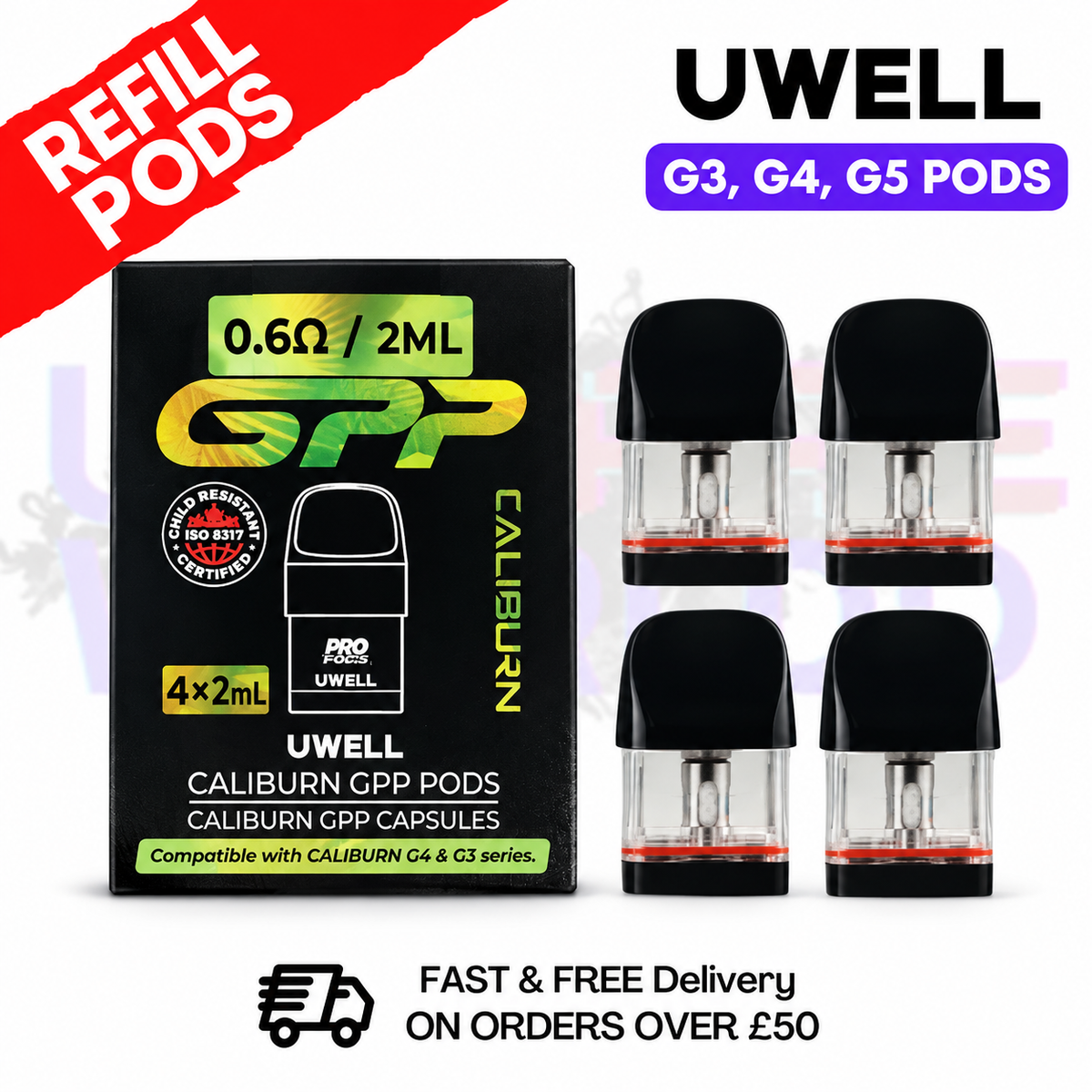 Uwell Caliburn GPP Replacement Pod | G3, G4, G5 Refills