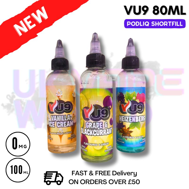 Shop VU9 E Juice 80ML Shortfll Eliquid - UK Vape World