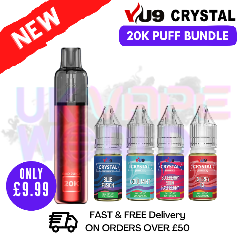 Shop VU9 Crystal 20K Refillable Disposable Kit | FREE 4 REFILS | £9.99 - UK Vape World