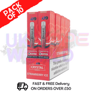 Strawberry ICE Crystal VU9 Classic Pack Of 10 Cheap Disposable - UK Vape World