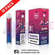 Box Of 10 - Blueberry Raspbery Crystal VU9 600 Puffs - UK Vape World