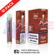 Tobacco Crystal VU9 Classic Pack Of 10 Cheap Disposable - UK Vape World