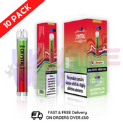 Box Of 10 - Watermelon Bubblegum Crystal VU9 600 Puffs - UK Vape World