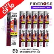 Hubba bubba Firerose 600 Puff Vape Kits Box of 10 - ukvapeworld