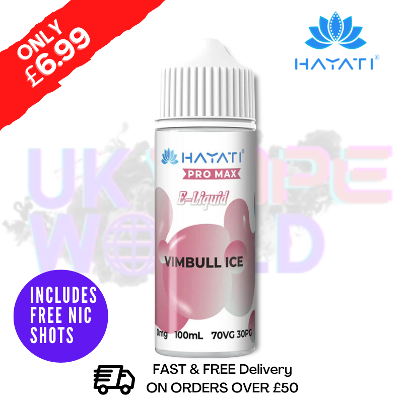 Shop VimBull ICE Hayati Pro Max Shortfill Juice 100ML Eliquid - UK Vape World