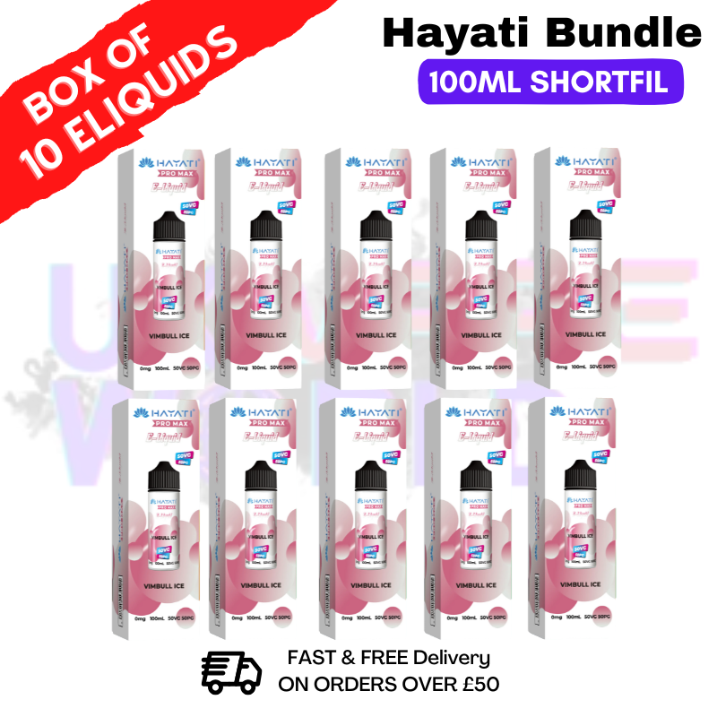 Vimbull ICE Hayati 100ML Box Of 10 + Free NicShots