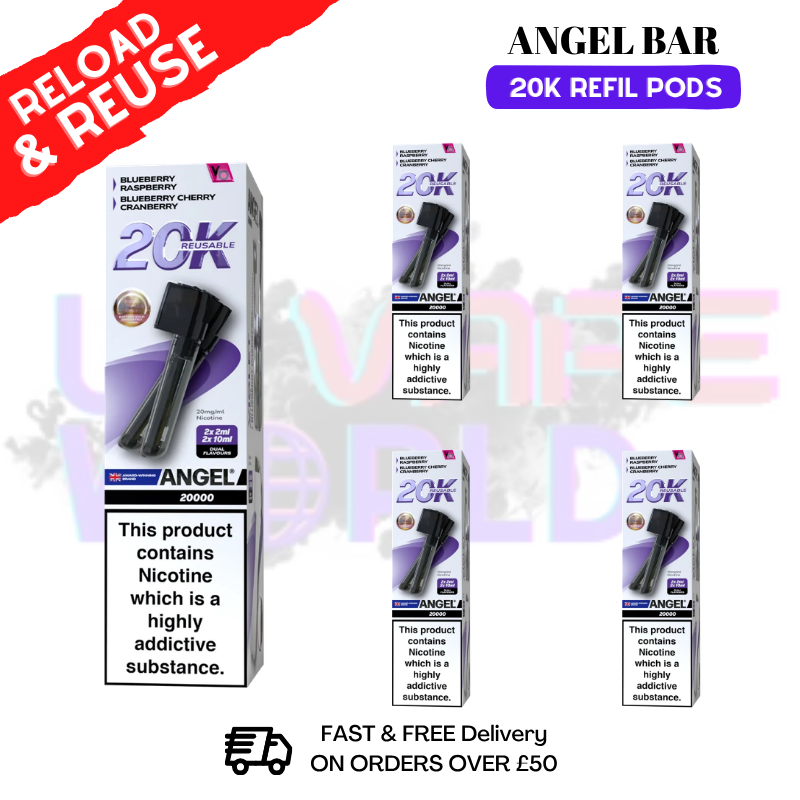Violet Edition Angel Bar 20K REPLACEMENT PODS Box Of 5 - UK Vapeworld