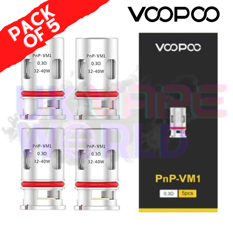 VooPoo VM1 Mesh PnP Coil 0.3ohm (Pack Of 5 Coils) These coils are engineered with exactitude to provide dependable performance... ADD 5 X (PACKS OF 5) FOR £45 - UK Vape World