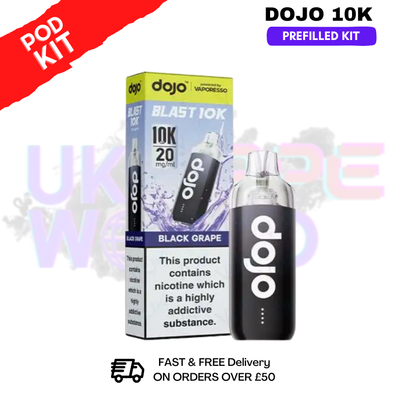 Shop Black Grape Dojo Blast 10K Puff Prefilled Kit - UK Vape World