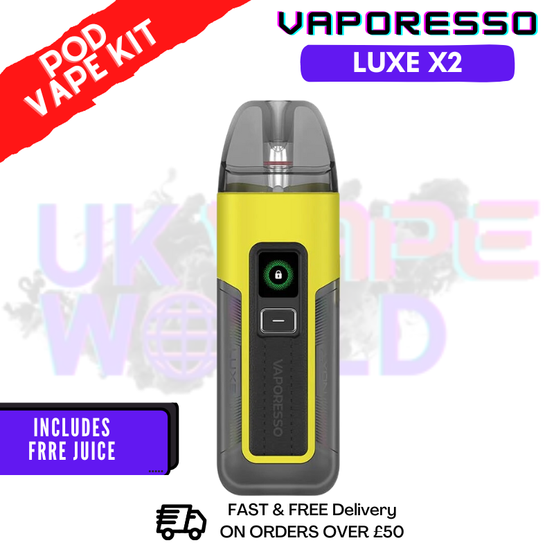 Wasp Yellow Vaporesso Luxe X2 Kit + Free 100ML
