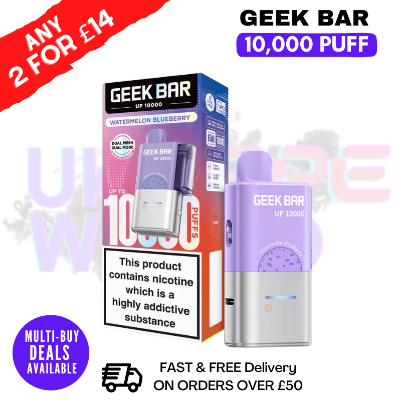 Watermelon Blueberry Geek Bar Up 10000 Pod Kit
