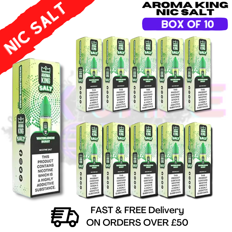 Shop Watermelon Burst Aroma King Nic Salt Box Of 10 - UK Vape World