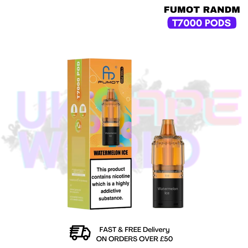 Watermelon ICE Fumot T7000 RandM 7K Replacement Pods - ukvapeworld