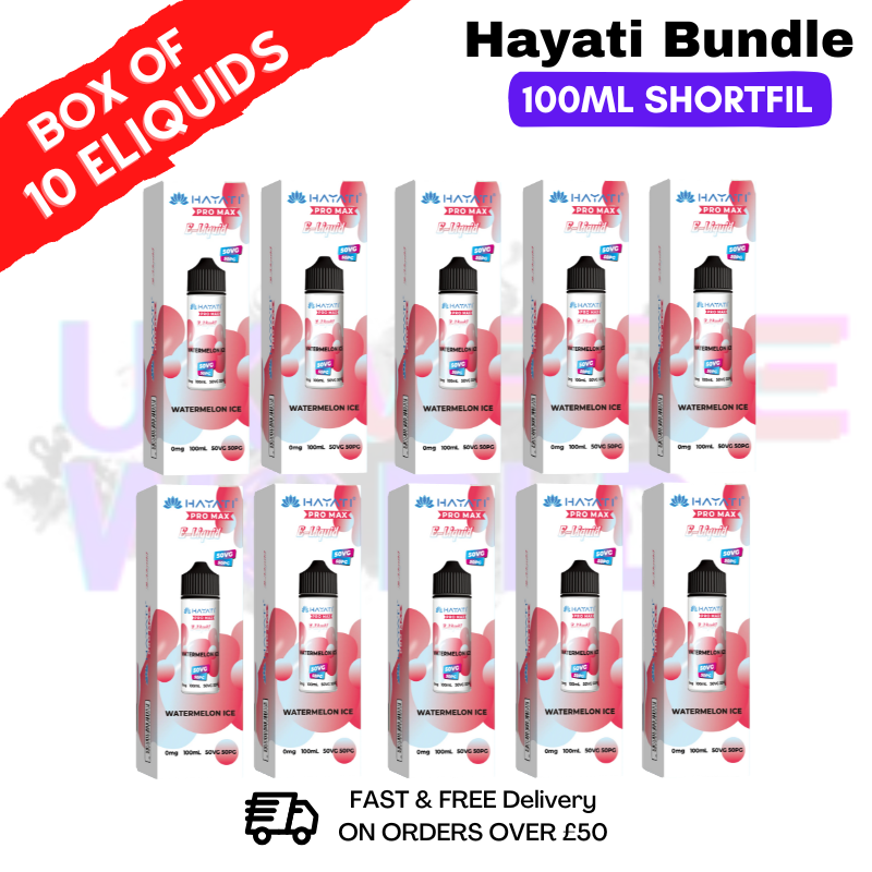 Watermelon ICE Hayati 100ML Box Of 10 + Free NicShots