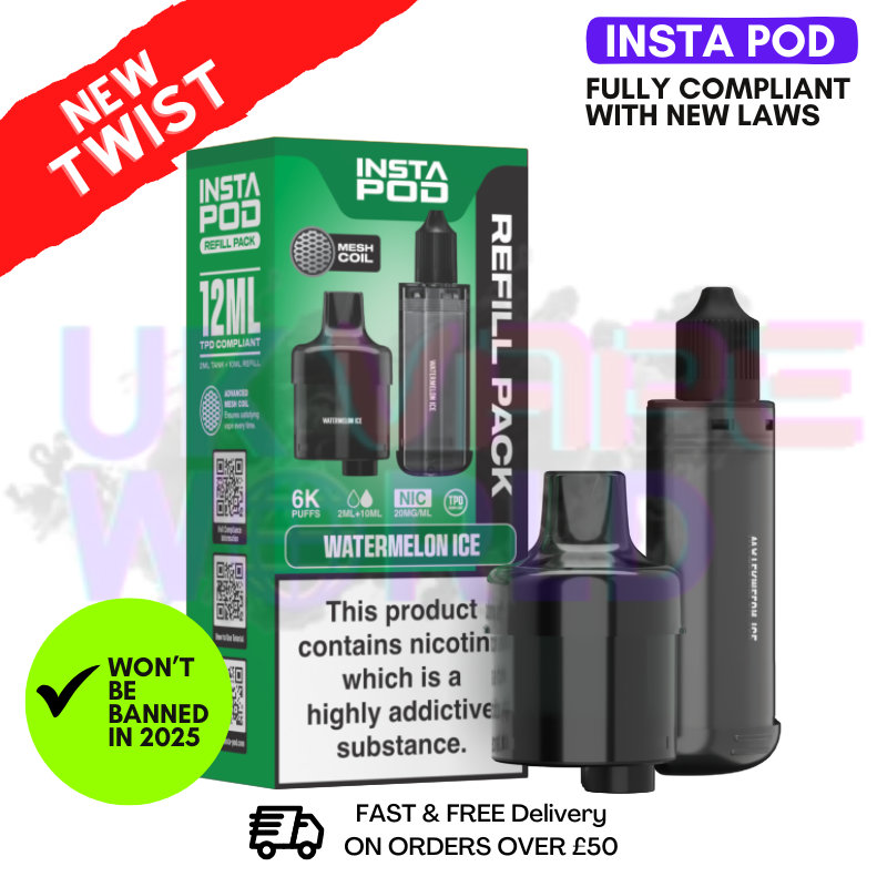 Watermelon ICE Insta Pod Refil Pack (2ML POD + 10ML BOTTLE)