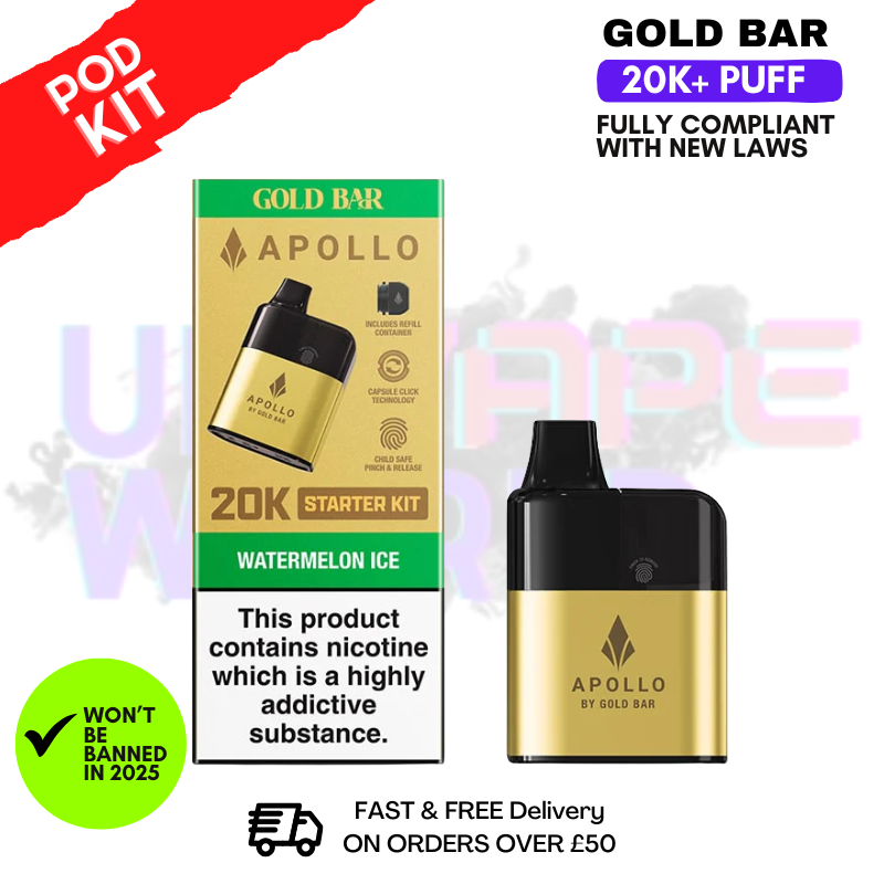 Watermelon Ice Gold Bar Apollo 20K Prefilled Pod Kit