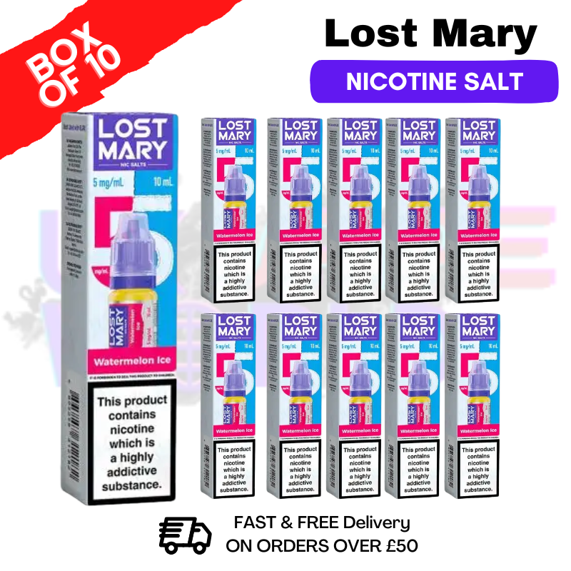 Watermelon Ice Lost Mary Nic Salt BOX OF 10 - ukvapeworld