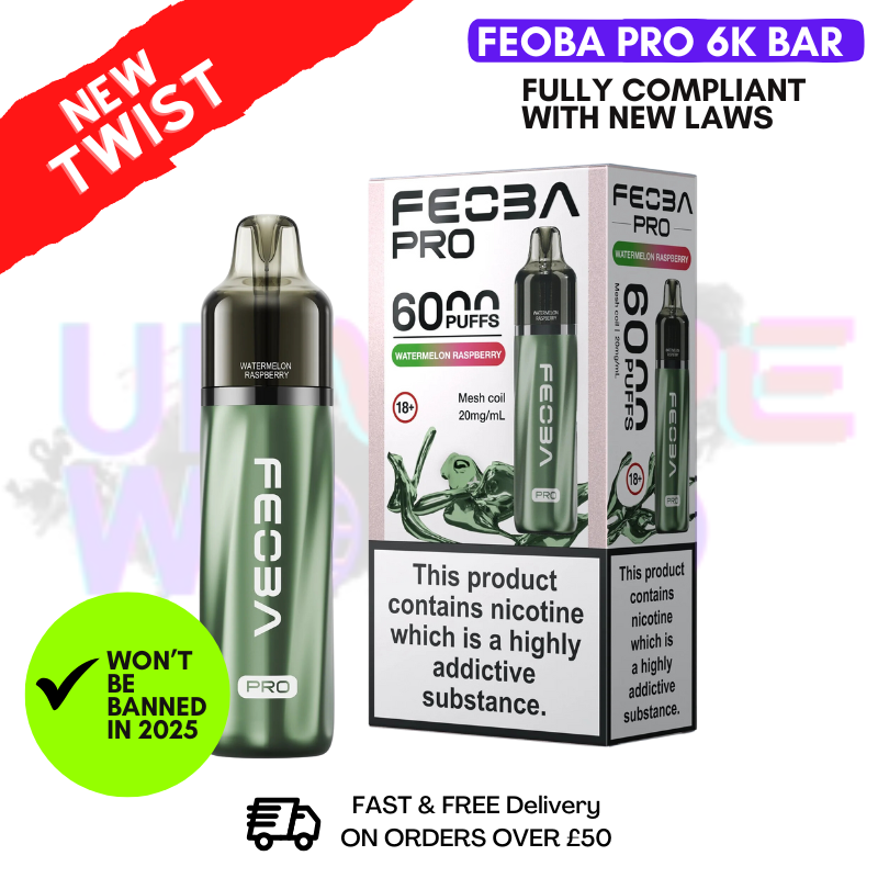 Shop Watermelon Raspberry Feoba Pro 6000 6K Puff Pod Kit - UK Vape World