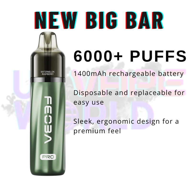 Features Of Watermelon Raspberry Feoba Pro 6000 6K Puff Pod Kit