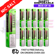 Shop Watermelon Strawberry Bubblegum - Nasty Bar DX2 Disposable Box Of 10 - UK Vape World