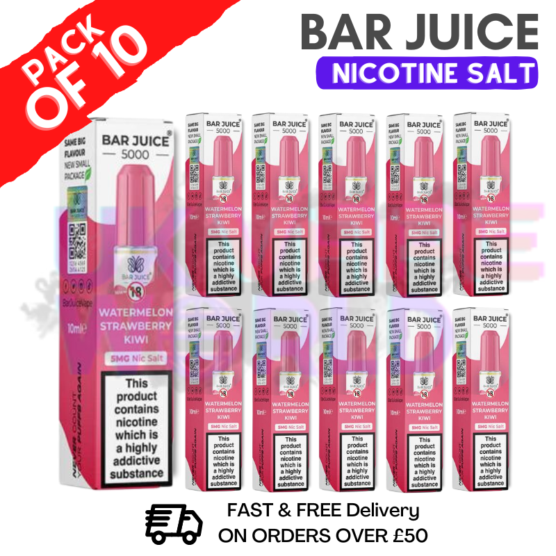 Shop Watermelon Strawberry Bar Juice 5000 Nic Salt | Box of 10 | ONLY £15.99 - UK Vape World