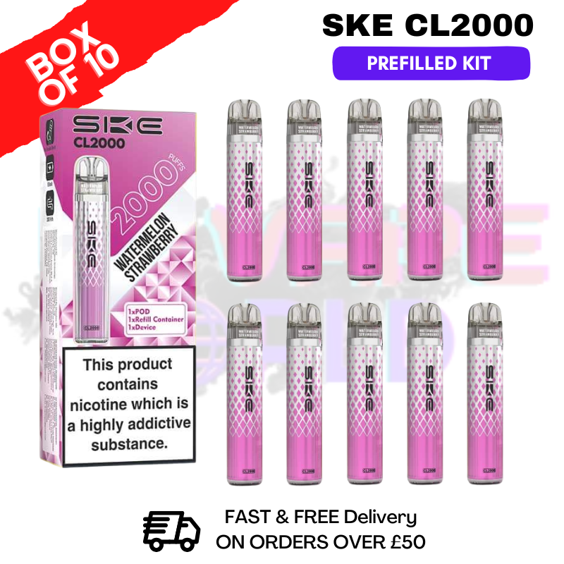 Watermelon Strawberry SKE CL2000 Kits Box Of 10 - £39.99 - ukvapeworld