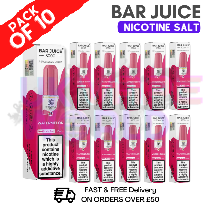 Shop Watermelon Bar Juice 5000 Nic Salt | Box of 10 | ONLY £15.99 - UK Vape World