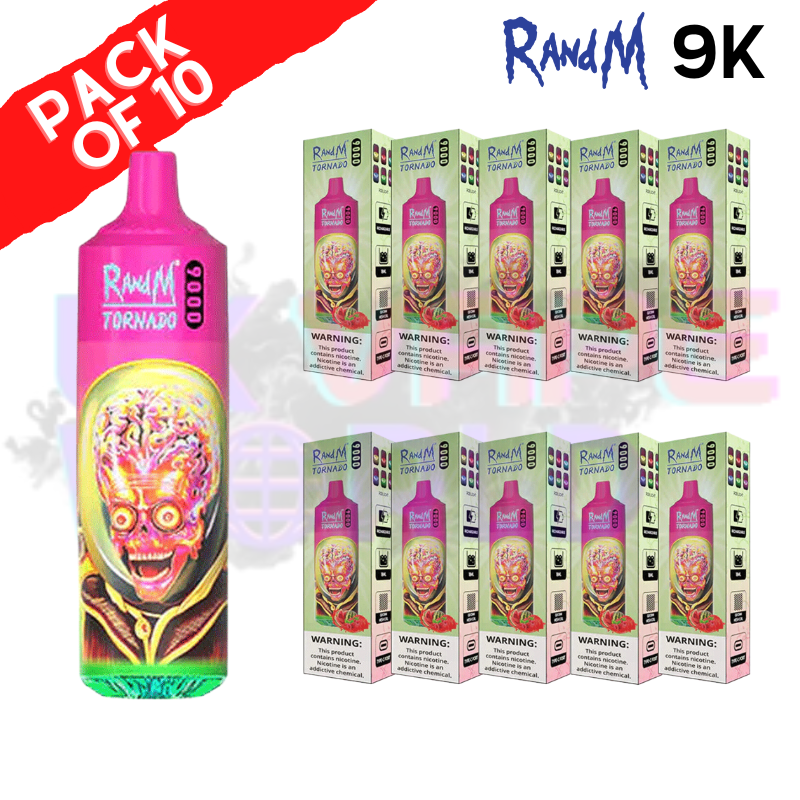 Watermelon Bubblegum Tornado 9000 Puff Bar R and M Pack Of 10 Vape Pen £78.99 UNMATCHED DEAL