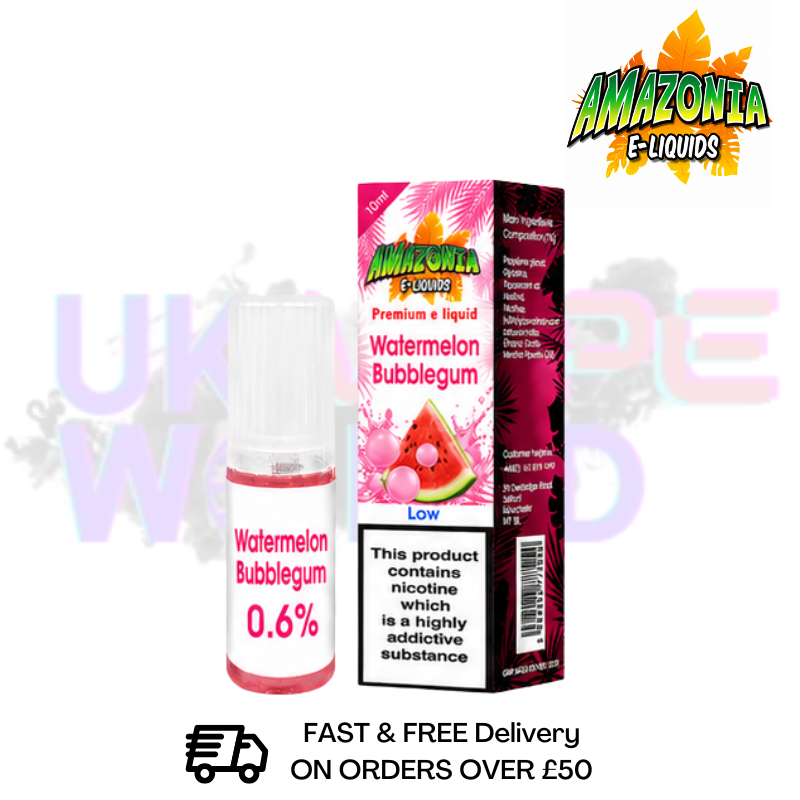Amazonia 10ml Watermelon Bubblegum Eliquid Only £2.99 (PCS) - UK Vapeworld