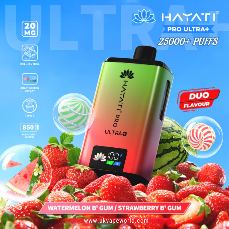 Watermelon Bubblegum - Strawberry Bubblegum Hayati Pro Ultra Plus 25000 Prefilled Pod Kit