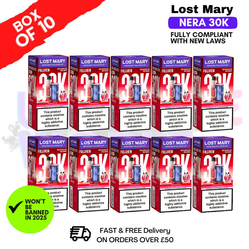 Shop Watermelon Edition Lost Mary NERA 30K Puff Box Of 10 - UK Vape World