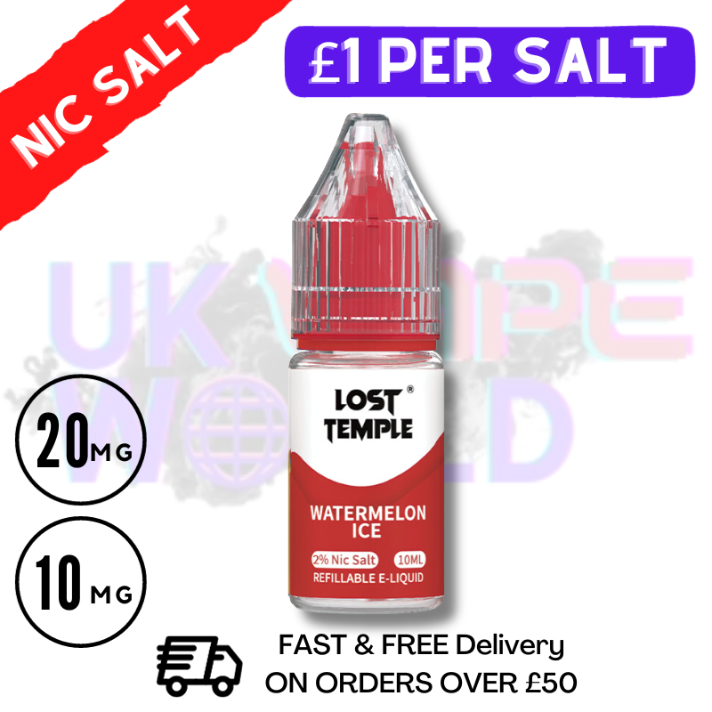 Shop Watermelon ICE LOST TEMPLE 10ML Nicotine Salt eLiquid - UK Vape World