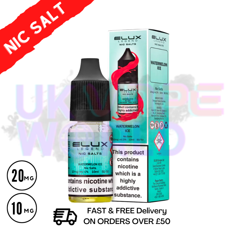 Watermelon ICE Elux Legend Nic Salt 10ML eLiquid - UK Vape World