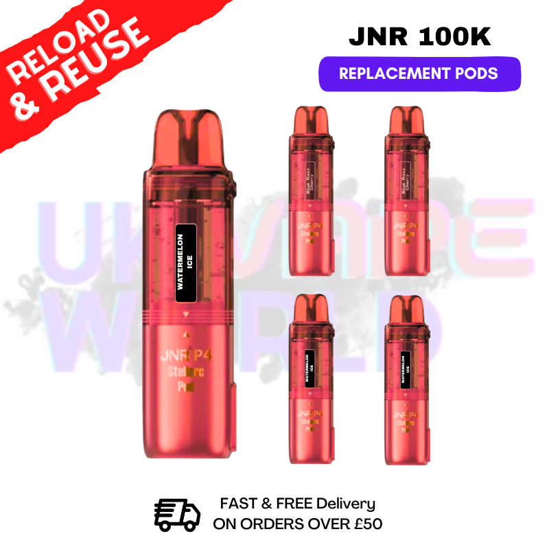 Shop Watermelon ICE JNR 100k Sterllarc Replacement Pods Box Of 5 - UK Vape World