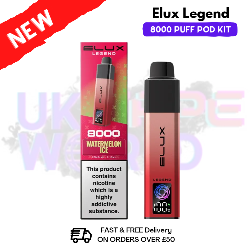 Watermelon Ice Elux Legend 8000 Puff Pod Kit - UK Vapeworld