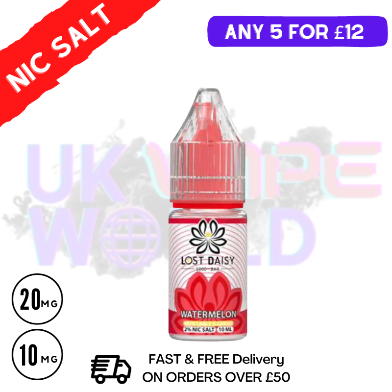 Watermelon LOST Daisy Nic Salt 10ML eLiquid - UK Vape World