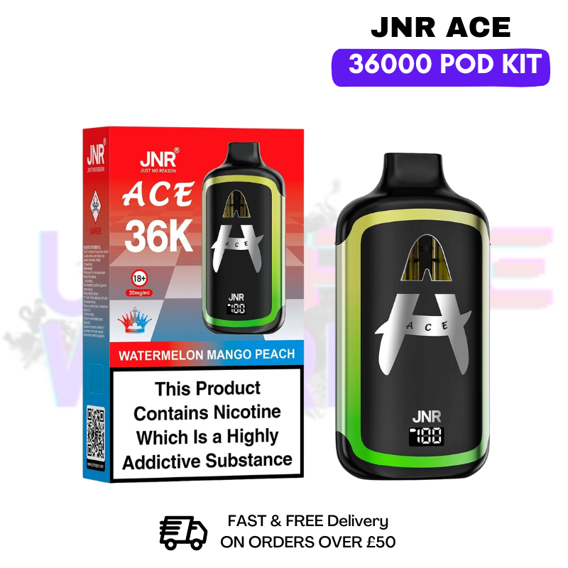 Watermelon Mango Peach JNR ACE 36K Puff 36000 Prefilled Pod Kit - ukvapeworld