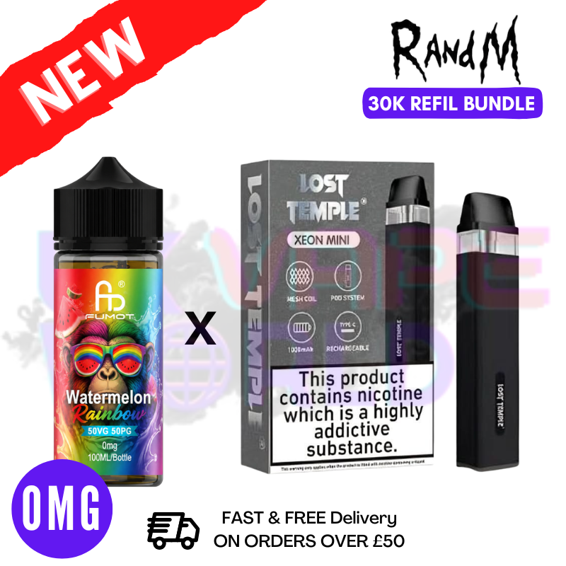 Watermelon Rainbow RandM 30K Puff Zero Nicotine Vape Kit - UK Vapeworld