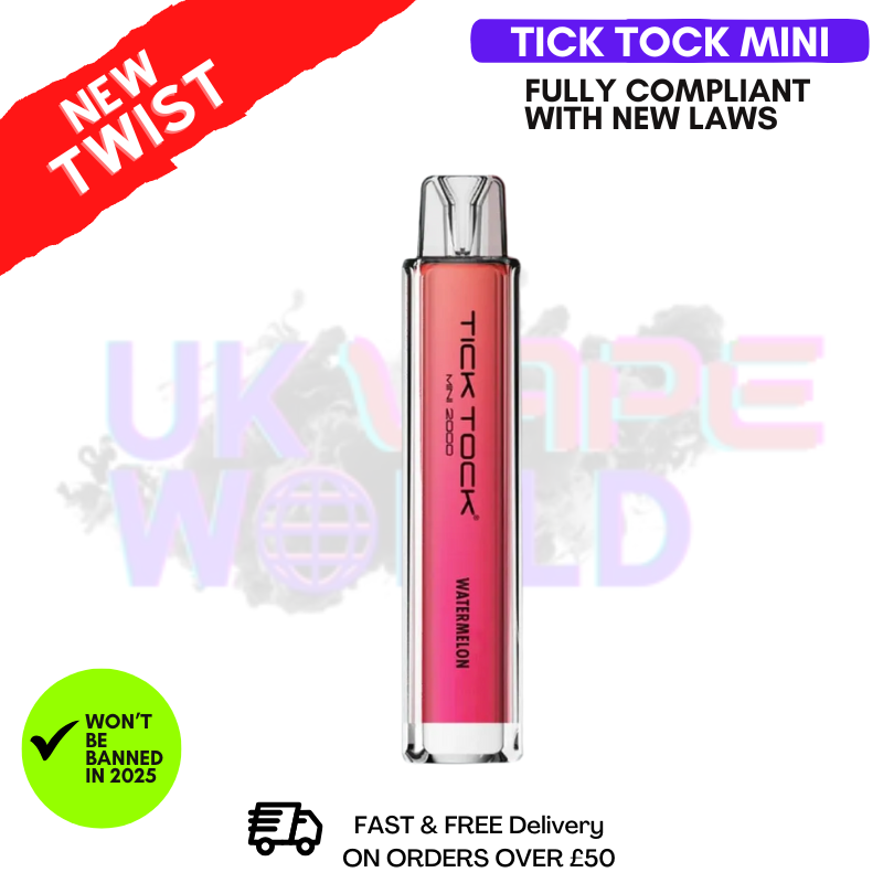 Shop Watermelon Tick Tock Mini 2000 Puff Kit - UK Vape World