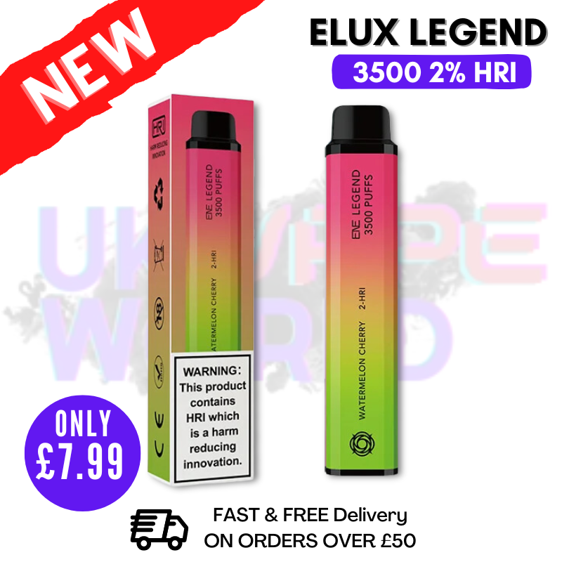 Shop Elux Legend 3500 Puff Watermelon Cherry 2% HRI - UK Vape World