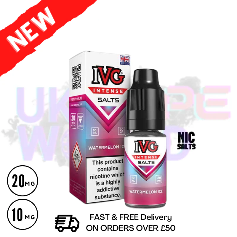 Shop Watermelon ICE IVG Intense Nic Salt E-Liquid - UK Vape World