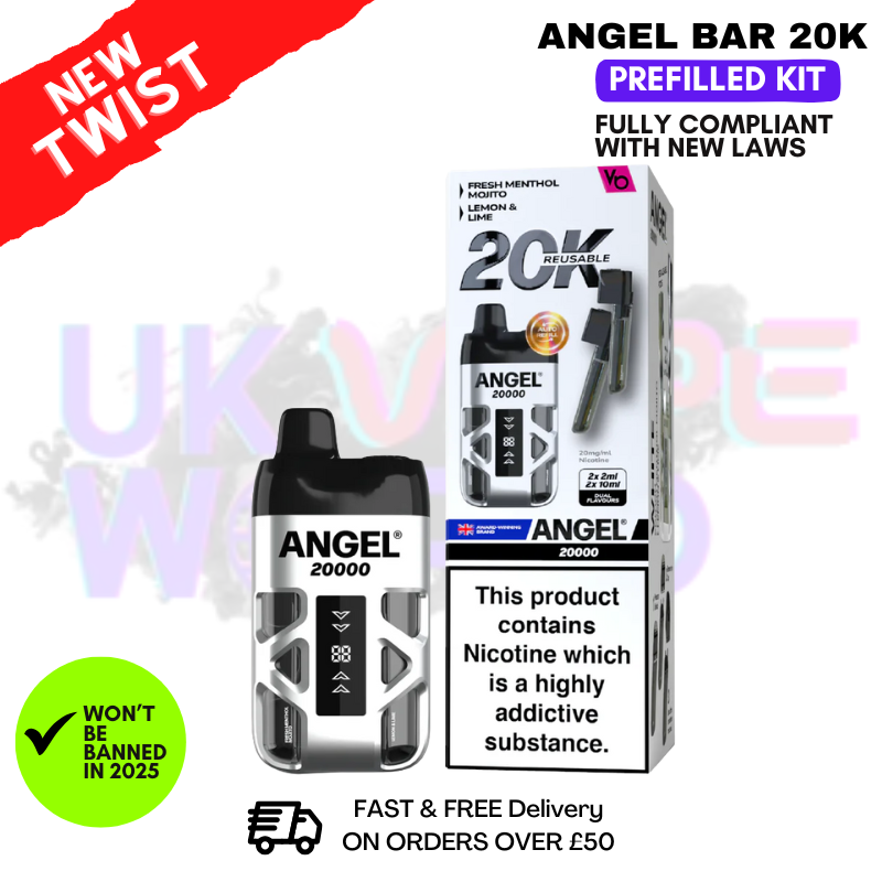 White Edition Angel Bar 20K Puff Twist Prefilled Pod Kit