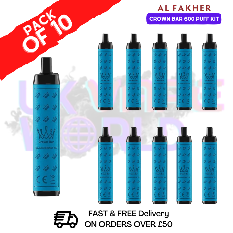 White Flash Al Fakher Crown Bar 600 Prefilled Pod Kit Box Of 10 - ukvapeworld