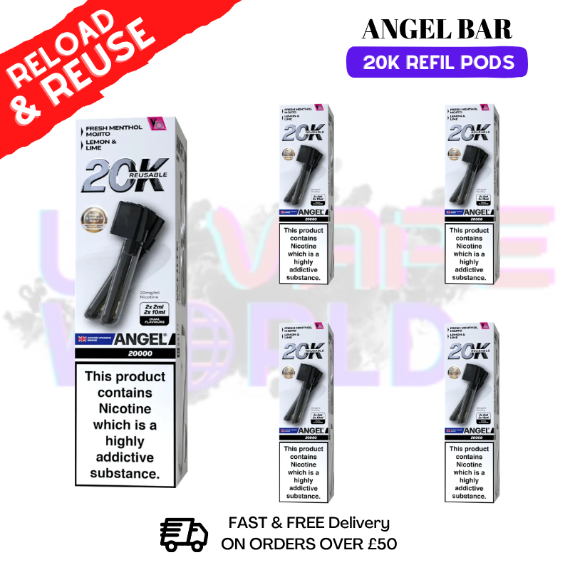 White Edition Angel Bar 20K REPLACEMENT PODS Box Of 5