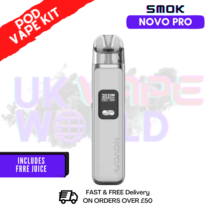 White Smok Novo Pro Pod Kit + Free Nic Salt