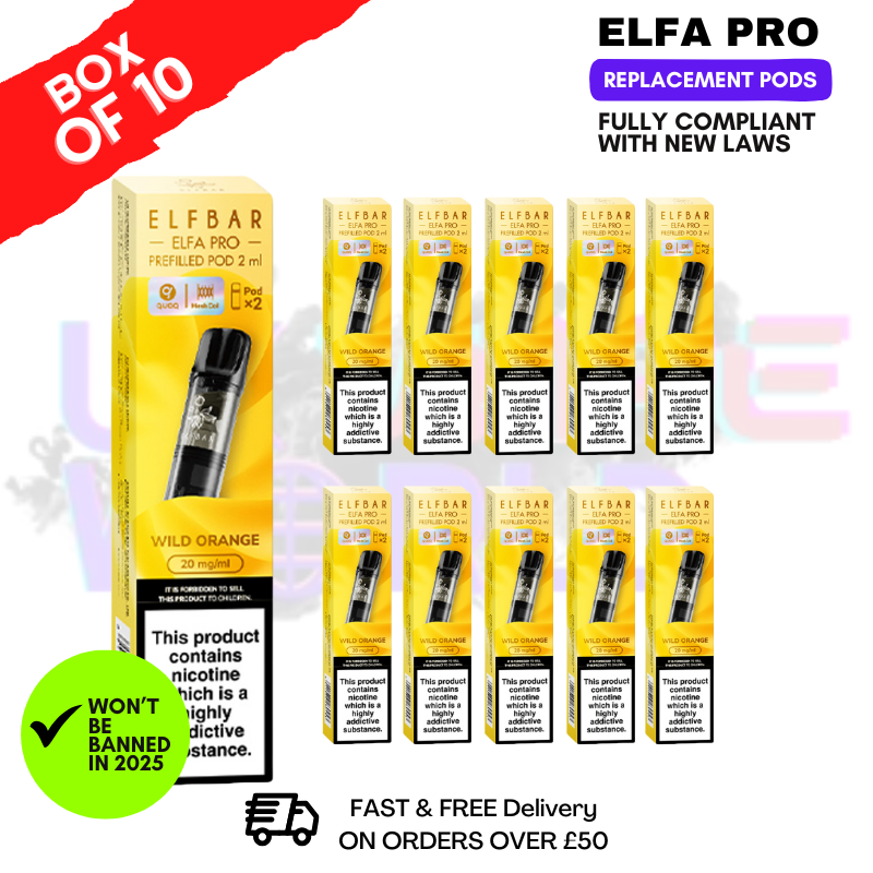 Wild Orange Elf Bar Elfa Pro Prefilled Pod Box Of 10