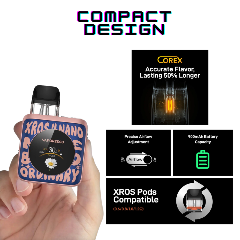 Vaporesso Xros Nano 4 Word-Pop Blue Pod Vape Kit - £21.99